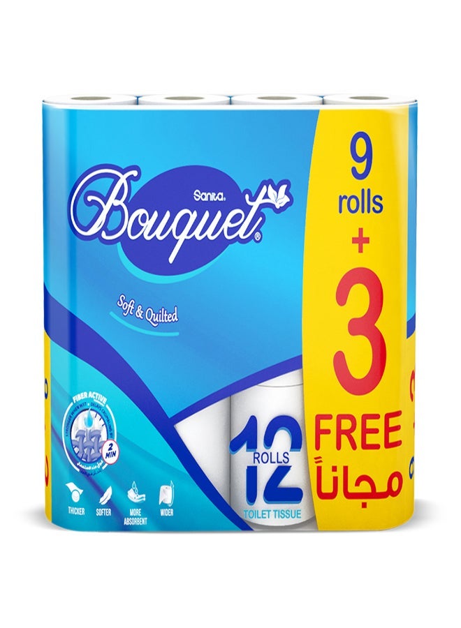 Bouquet عبوة ورق تواليت 12 أبيض × 2 - Image 2